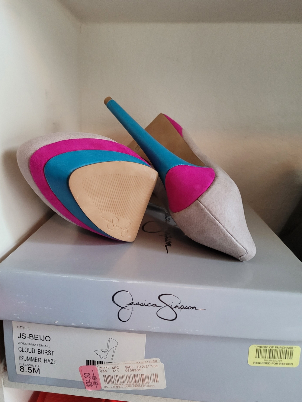 Jessica Simpson Cloud Burst Pointed Toe Pumps - Summer Haze, Blue, Pink